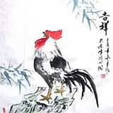 李墨画鸡头像