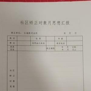 矫正缓刑思想汇报头像